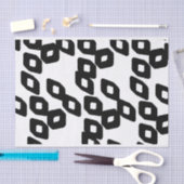 アーティスト白黒ラージダイヤモンドパターンテクスチャ 薄葉紙 (クラフト)