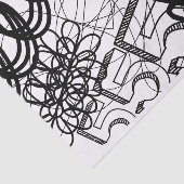 アーティスト白黒ラージループパターンテクスチャ 薄葉紙 (詳細)