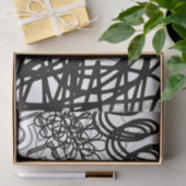 アーティスト白黒ラージループパターンテクスチャ 薄葉紙 (ギフト)