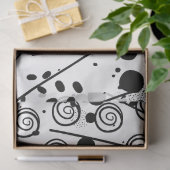 アーティスト白黒ラージ抽象芸術スパイラルテクスチャ 薄葉紙 (ギフト)