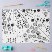 アーティスト白黒ラージ抽象芸術スパイラルテクスチャ 薄葉紙 (クラフト)