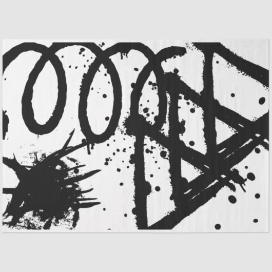 アーティスト白黒ラージ抽象芸術ループ三角形 薄葉紙 (正面)