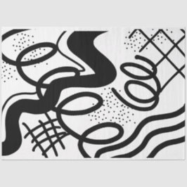 アーティスト白黒ラージ抽象芸術波形テクスチャ 薄葉紙