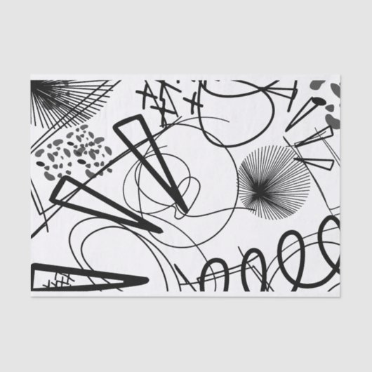 アーティスト白黒大きい三角形の円テクスチャ 薄葉紙 (正面)