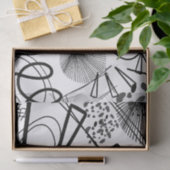 アーティスト白黒大きい三角形の円テクスチャ 薄葉紙 (ギフト)