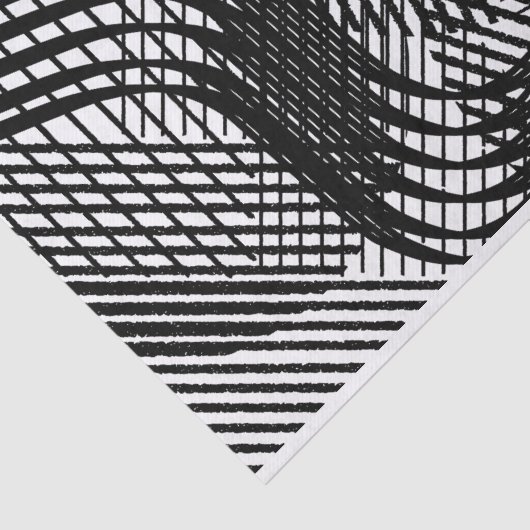 アーティスト白黒大きい波線パターンテクスチャ 薄葉紙 (詳細)