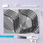 アーティスト白黒大きい波線パターンテクスチャ 薄葉紙 (クラフト)