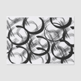 アーティスト白黒大きな濃い円ラインテクスチャ 薄葉紙