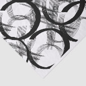 アーティスト白黒大きな濃い円ラインテクスチャ 薄葉紙 (詳細)