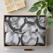 アーティスト白黒大きな濃い円ラインテクスチャ 薄葉紙 (ギフト)