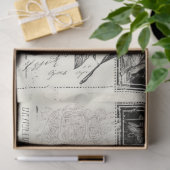 アーティスト白黒大ヴィンテージ牡丹デコページ 薄葉紙 (ギフト)