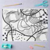 アーティスト白黒大抽象芸術円形テクスチャ 薄葉紙 (クラフト)