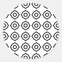 アーティスト白黒幾何八角形の背景 ラウンドシール