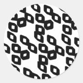 アーティスト白黒幾何学的ダイヤモンド背景 ラウンドシール (正面)