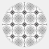アーティスト白黒幾何学的フローラダイヤモンドグループ ラウンドシール (正面)