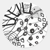 アーティスト白黒幾何学的抽象芸術背景 ラウンドシール (正面)