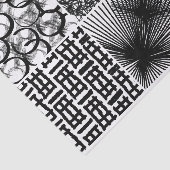 アーティスト白黒抽象芸術円ラインテクスチャ 薄葉紙 (詳細)