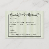 アーティスト空白ののACEOミニチュアアートカードw COA 名刺 (裏面)