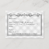 アーティスト空白ののACEOミニチュアアートカードw COA 名刺 (裏面)