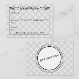 アーティスト空白ののCOAの真正性証明書 ノートカード