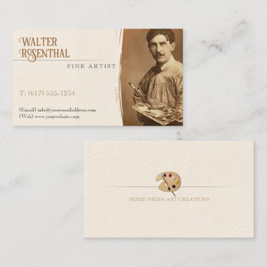 アーティスト素晴らし |ヴィンテージプロフェッショナル 名刺 (正面/裏面)