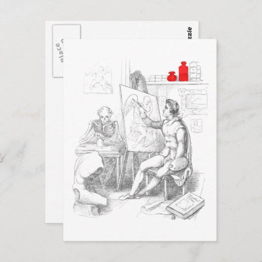 アーティスト絵を描の死 ポストカード (正面/裏面)