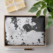 アーティスト絵を描白黒(ばちゃばちゃ)跳ねるグランジテクスチャ 薄葉紙 (ギフト)