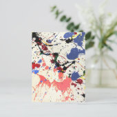 アーティスト絵を描(ばちゃばちゃ)跳ねる背景 ポストカード (スタンド正面)