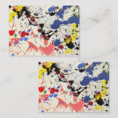 アーティスト絵を描(ばちゃばちゃ)跳ねる背景 名刺 (正面/裏面)