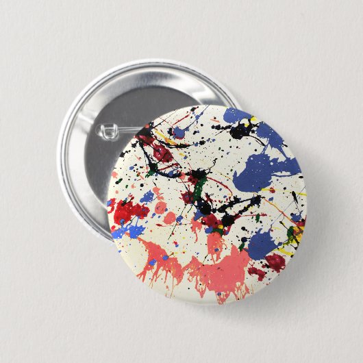 アーティスト絵を描(ばちゃばちゃ)跳ねる背景 缶バッジ (正面&裏面)