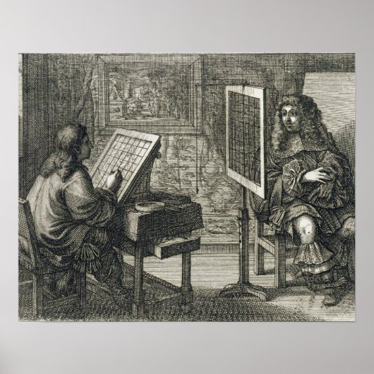 アーティスト絵画の正確なグリッドに対するポートレート ポスター (正面)