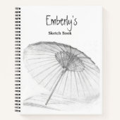 アーティスト自身の作品を収録したスケッチブック ノートブック (正面)