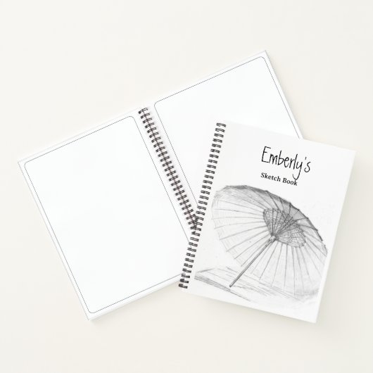 アーティスト自身の作品を収録したスケッチブック ノートブック (内部)