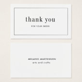 アーティスト製エレガント品注文サンキューカード (正面&裏面)