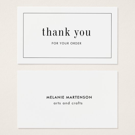アーティスト製エレガント品注文サンキューカード (正面&裏面)