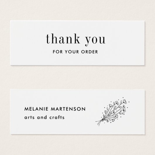 アーティスト製エレガント品注文サンキューカード (正面&裏面)
