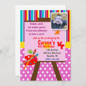 アーティスト誕生日招待状 招待状 (正面/裏面)