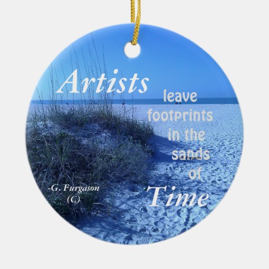 アーティスト離れ足跡セラミックオーナメント セラミックオーナメント (正面)