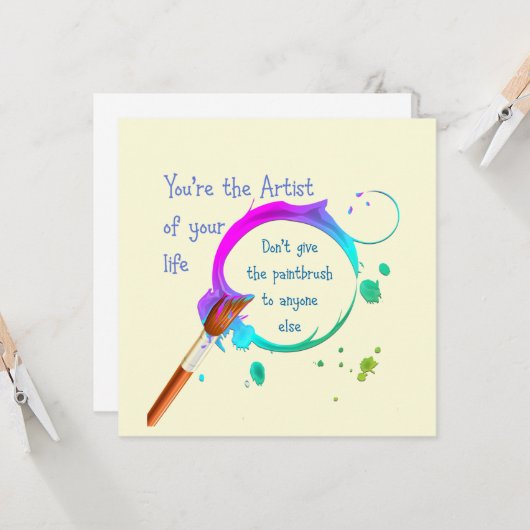 アーティスト・オブ・ユー・ライフ感動的引用文 カード (正面/裏面インサイチュ)