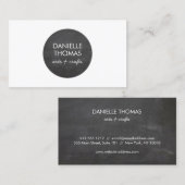 アーティスト、クレフター用のChalkboard Circleロゴ 名刺 (正面/裏面)