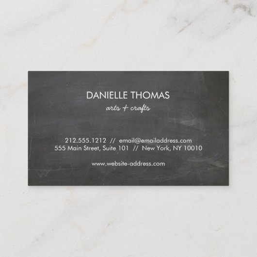 アーティスト、クレフター用のChalkboard Circleロゴ 名刺 (裏面)