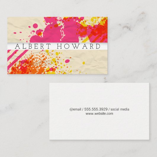 アーティスト |スパー絵を描ター |ペインターモダンクリエーター 名刺 (正面/裏面)