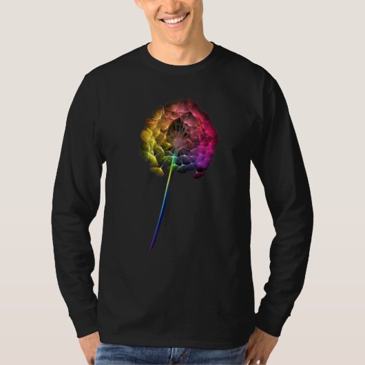 アーティスト ダンディライオン ガーデン 虹 花 Tシャツ (正面)