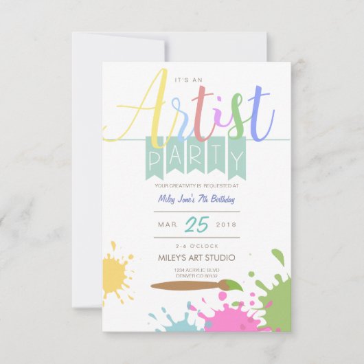 アーティスト |ペイニングパーティー 招待状 (正面)