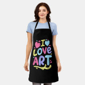 アーティスト・ペインターのギフト、アートカラフルが大好き絵を描。 エプロン (着用した状態)