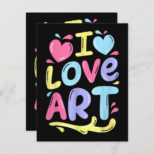 アーティスト・ペインターのギフト、アートカラフルが大好き絵を描。 エンクロージャーカード (正面/裏面)