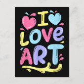 アーティスト・ペインターのギフト、アートカラフルが大好き絵を描。 エンクロージャーカード (裏面)