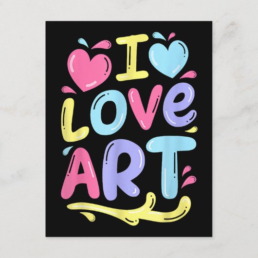 アーティスト・ペインターのギフト、アートカラフルが大好き絵を描。 エンクロージャーカード (裏面)