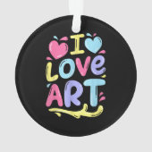 アーティスト・ペインターのギフト、アートカラフルが大好き絵を描。 オーナメント (裏面)