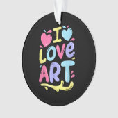 アーティスト・ペインターのギフト、アートカラフルが大好き絵を描。 オーナメント (正面)